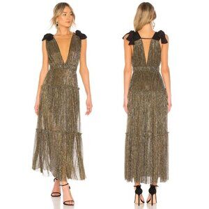 Sabina Musayev Ray Metallic Maxi Dress in Gold